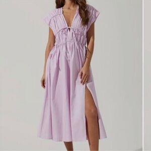 Astr Purple Midi Dress with Chic Design 🖤